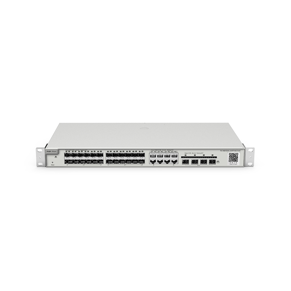 RUIJIE REYEE RG-NBS5200-24SFP/8GT4XS 24 PORT SFP 10/100/1000 8 PORT RJ45 COMBO+4X10GSFP YONETILEBILIR RACK MOUNT SWITCH