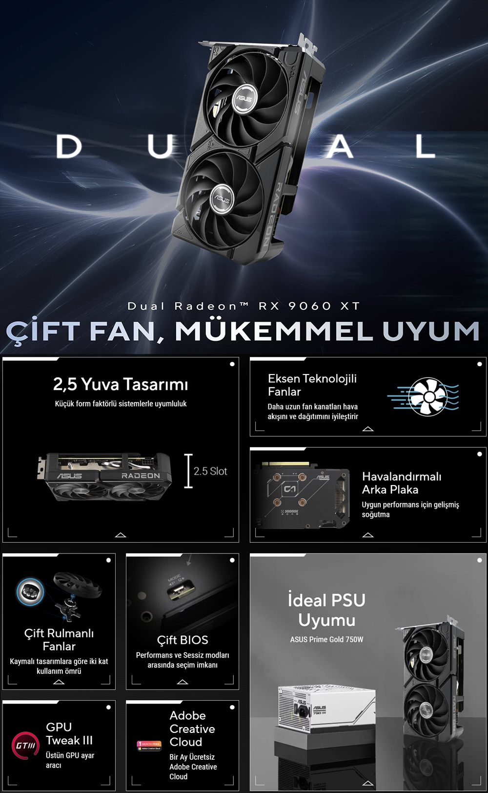 ASUS Dual Radeon™ RX9060XT 8G GDDR6 ASUS Dual Radeon™ RX9060XT 8G GDDR6