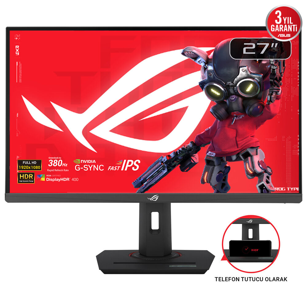 ASUS ROG STRİX XG279CNS 27" 0.3MS 380HZ 1920x1080 HDMI/DP/TYPE-C PIVOT SİYAH FAST IPS GAMING MONITOR