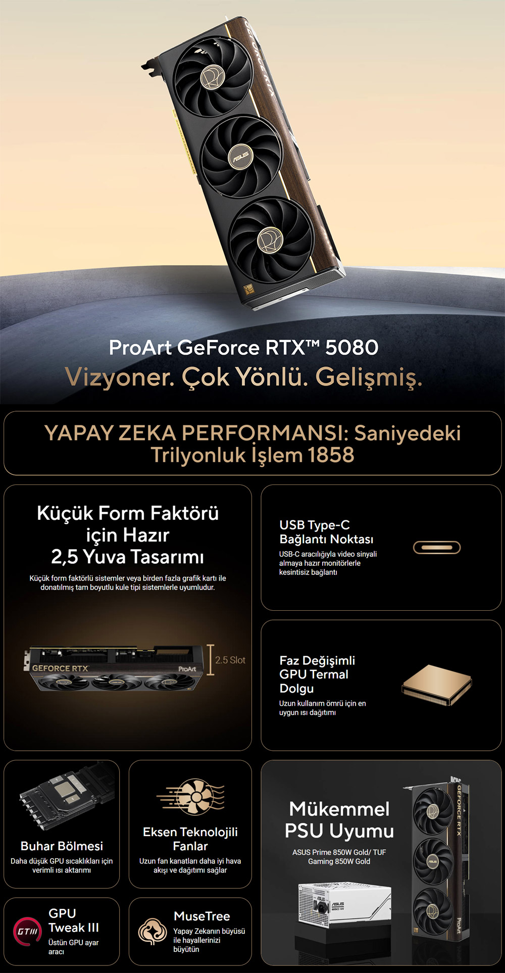 ProArt GeForce RTX™ 5080 16GB GDDR7 OC Edition