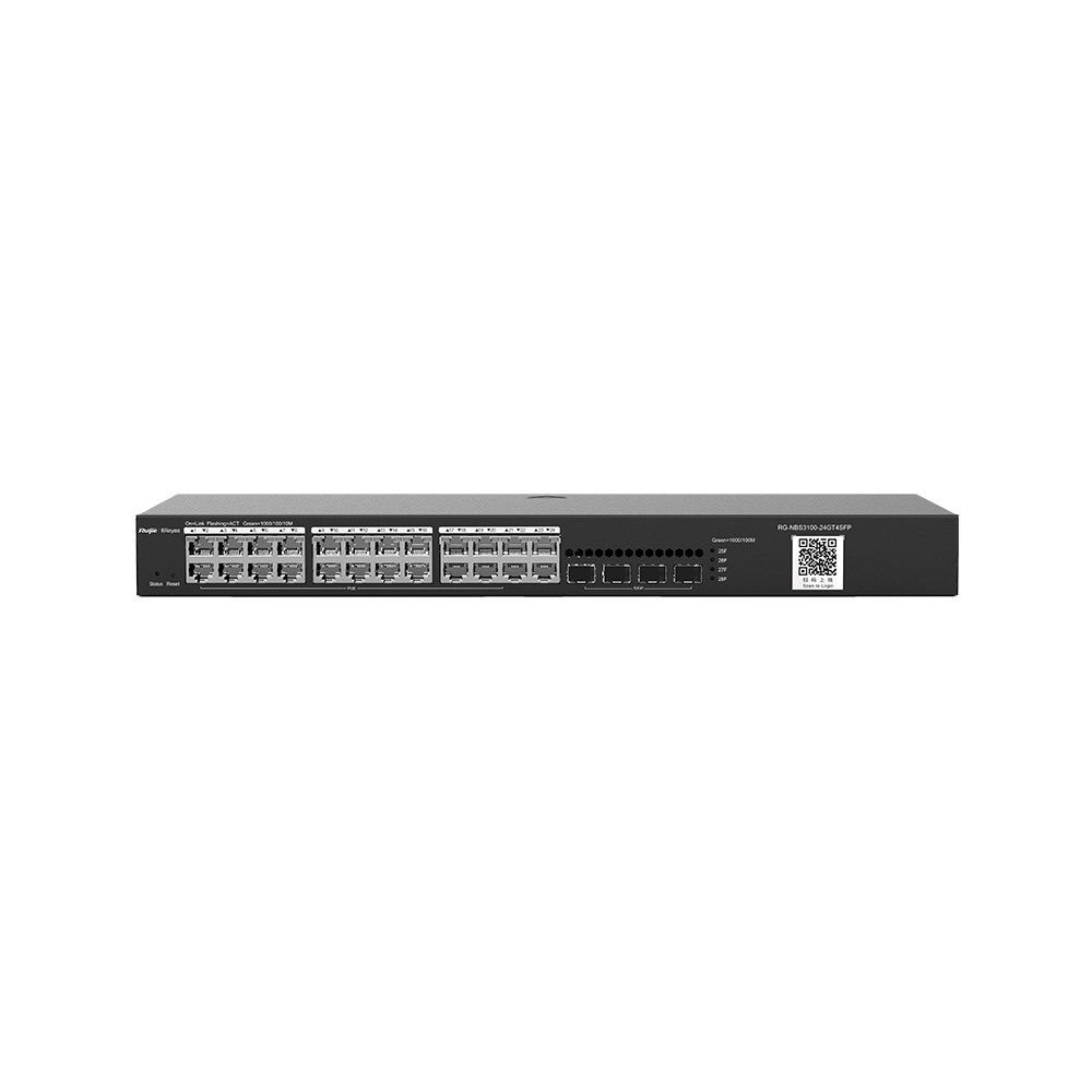 RUIJIE REYEE RG-NBS3100-24GT4SFP V2 24 PORT 10/100/1000 4 X SFP YONETILEBILIR RACK MOUNT SWITCH METAL KASA
